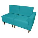 Poltrona Decorativa Alicia Lado Esquerdo Suede Azul Turquesa Pés Madeira Ms Decor