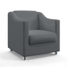 Poltrona Decorativa Alya Sued Cinza Aradecor