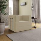 Poltrona Decorativa Amora Modular Sala Linho Para Sala linho Bege