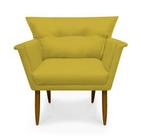 Poltrona Decorativa Anita Suede Amarelo - Casa & Estofados Poltrona Decorativa Anita Suede Amarelo - Casa & Estofados