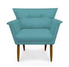 Poltrona Decorativa Anita Suede Azul Turquesa - Casa & Estofados Poltrona Decorativa Anita Suede Azul Turquesa - Casa & Estofados