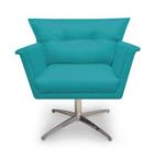 Poltrona Decorativa Anita Suede Azul Turquesa - Casa & Estofados Poltrona Decorativa Anita Suede Azul Turquesa - Casa & Estofados