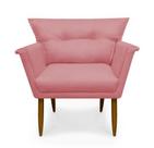 Poltrona Decorativa Anita Suede Rosa - Casa & Estofados Poltrona Decorativa Anita Suede Rosa - Casa & Estofados