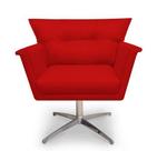 Poltrona Decorativa Anita Suede Vermelho - Casa & Estofados Poltrona Decorativa Anita Suede Vermelho - Casa & Estofados