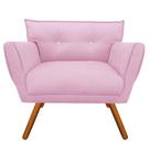 Poltrona Decorativa Anitta Suede Rosa Bebê com Strass - D'Rossi
