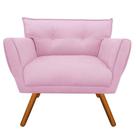 Poltrona Decorativa Anitta Suede Rosa Bebê - D'Rossi