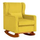 Poltrona Decorativa Aurora Balanço Vovo Suede Amarelo - FM Poltrona Decorativa Aurora Balanço Vovo Suede Amarelo - FM