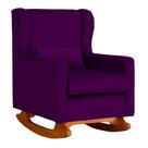 Poltrona Decorativa Aurora Balanço Vovo Veludo Roxo - FM