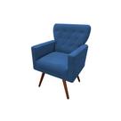 Poltrona Decorativa Aurora Suede Azul Pés Madeira Ms Decor Poltrona Decorativa Aurora Suede Azul Pés Madeira Ms Decor