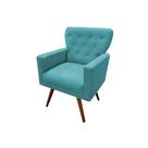 Poltrona Decorativa Aurora Suede Azul Turquesa Pés Madeira Ms Decor Poltrona Decorativa Aurora Suede Azul Turquesa Pés Madeira Ms Decor