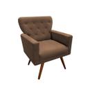 Poltrona Decorativa Aurora Suede Marrom Pés Madeira Mz Decor Poltrona Decorativa Aurora Suede Marrom Pés Madeira Mz Decor