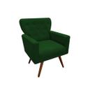 Poltrona Decorativa Aurora Suede Verde Pés Madeira Mz Decor Poltrona Decorativa Aurora Suede Verde Pés Madeira Mz Decor