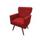 Poltrona Decorativa Aurora Suede Vermelho Pés Madeira Ms Decor Poltrona Decorativa Aurora Suede Vermelho Pés Madeira Ms Decor
