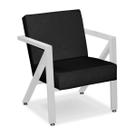 Poltrona Decorativa Base de Ferro Cor Branco Linho Larissa