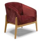 Poltrona Decorativa Base de Madeira Stella Veludo Text Marsala D03 - D'Rossi