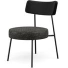Poltrona Decorativa Base Fixa Londres L02 material sintético Preto Linho Chumbo - Lyam
