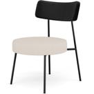 Poltrona Decorativa Base Fixa Londres L02 material sintético Preto Linho Cru - Lyam