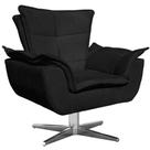 Poltrona Decorativa Base Giratória Cromada Charger Suede Preto G19 - Gran Belo Poltrona Decorativa Base Giratória Cromada Charger Suede Preto G19 - Gran Belo