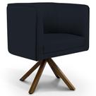 Poltrona Decorativa Base Giratória de Madeira Betina D02 Material Sintético Preto C-05 - Lyam Decor Poltrona Decorativa Base Giratória de Madeira Betina D02 Material Sintético Preto C-05 - Lyam Decor