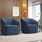 Poltrona Decorativa Base Giratória Kit 2 Stella Max Suede D03 - D'Rossi