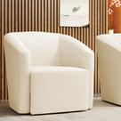 Poltrona Decorativa Base Giratória Stella Max Linho Bege D03 - D'Rossi
