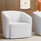 Poltrona Decorativa Base Giratória Stella Max Linho Cinza D03 - D'Rossi