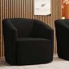 Poltrona Decorativa Base Giratória Stella Max Suede Preto D03 - D'Rossi