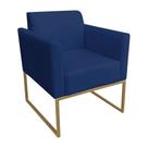Poltrona Decorativa Base Industrial Dourada Maressa S04 Suede Azul Marinho - Ibiza Poltrona Decorativa Base Industrial Dourada Maressa S04 Suede Azul Marinho - Ibiza