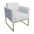 Poltrona Decorativa Base Industrial Dourada Maressa S10 Suede Cinza - Ibiza Poltrona Decorativa Base Industrial Dourada Maressa S10 Suede Cinza - Ibiza