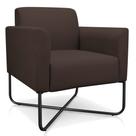 Poltrona Decorativa Base Industrial X Preta Maressa S06 Suede Marrom - Ibiza