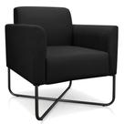 Poltrona Decorativa Base Industrial X Preta Maressa S07 Suede Preto - Ibiza