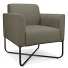 Poltrona Decorativa Base Industrial X Preta Maressa S12 Suede Marrom Rato - Ibiza