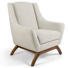 Poltrona Decorativa Base Manu Madeira Juliet B-370 Linho Bege - Domi