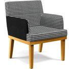 Poltrona Decorativa Base Mel Beatriz W01 Suede Pied Poule material sintético Preto - Lyam Decor Poltrona Decorativa Base Mel Beatriz W01 Suede Pied Poule material sintético Preto - Lyam Decor