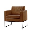 Poltrona Decorativa Base Preta Couro Caramelo Mel Poltrona Decorativa Base Preta Couro Caramelo Mel