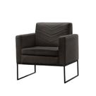 Poltrona Decorativa Base Preta Couro Preto Mel Poltrona Decorativa Base Preta Couro Preto Mel