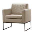 Poltrona Decorativa Base Preta Linho Bege Medio Mel Poltrona Decorativa Base Preta Linho Bege Medio Mel