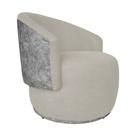 Poltrona Decorativa Beatriz com Composê Calacata Cinza no Bouclê Bege - Belliv Decor