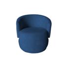 Poltrona Decorativa Beatriz Orgânica Couro Azul Marinho