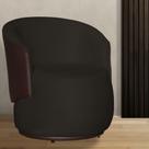 Poltrona Decorativa Beatriz Suede Marrom Detalhe em Corano Marrom - Belliv Decor