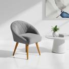Poltrona Decorativa Bela Para Sala Recepção Pés Madeira Tecido Veludo