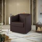 Poltrona Decorativa Bia Material Sintético Marrom Dal Poz Estofados