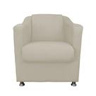 Poltrona Decorativa Bia Para Leitura Sala de Descanso Sued Bege - Kimi Design