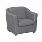 Poltrona Decorativa Bia Suede Cinza TWdecora