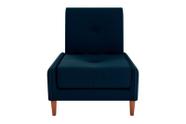 Poltrona Decorativa Blanca Suede Azul B-254