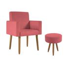 Poltrona Decorativa Cadeira Consultorio Com Puff - Balaqui