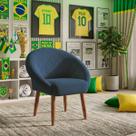 Poltrona Decorativa Cadeira Estofada Ibiza Resistente Escritório Recepção Sala de estar Manicure Sala de espera
