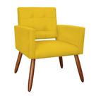 Poltrona Decorativa Camila Pés Palito Suede Amarelo - DS Estofados