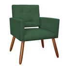 Poltrona Decorativa Camila Pés Palito Suede Verde - DS Estofados