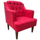 Poltrona Decorativa Capitonê Luxo Sued Vermelho Poltrona Decorativa Capitonê Luxo Sued Vermelho